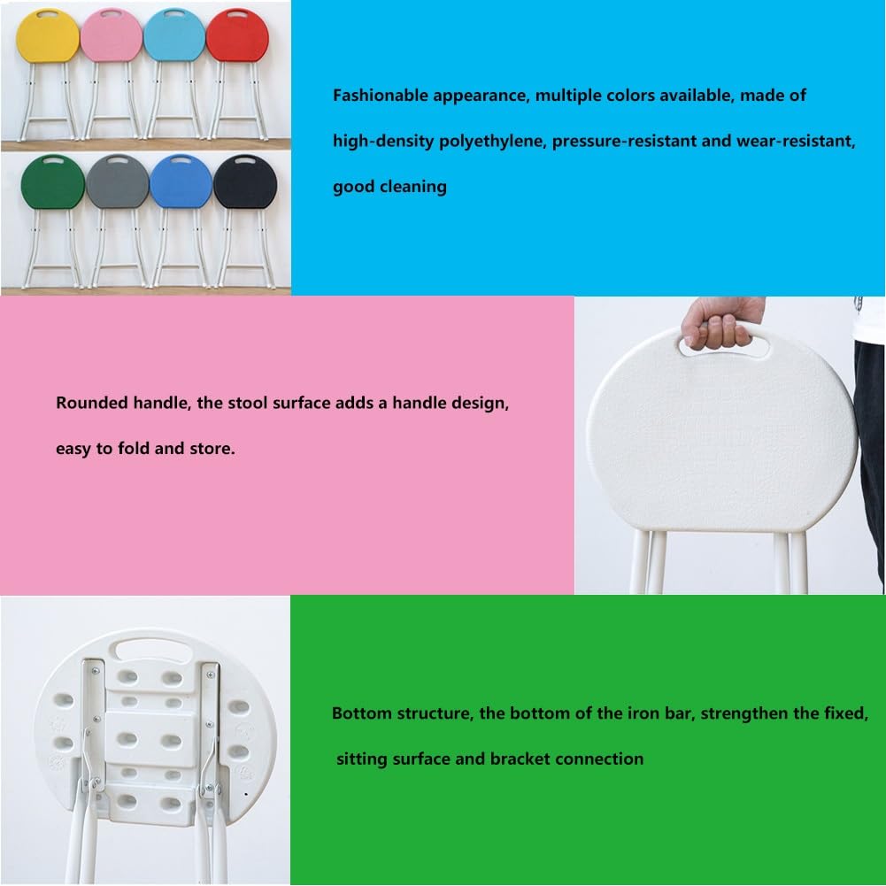 18 Inch Black Plastic Folding Stool with Handle H975