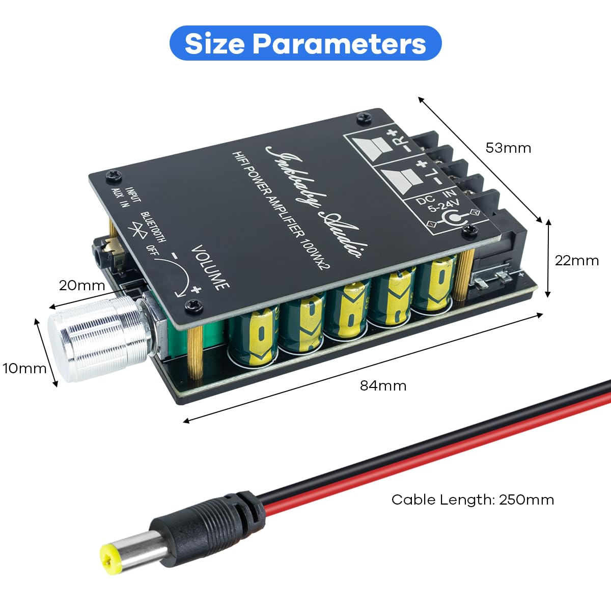 200W Bluetooth 5.0 Stereo Dual Channel Mini Amp Board M70550