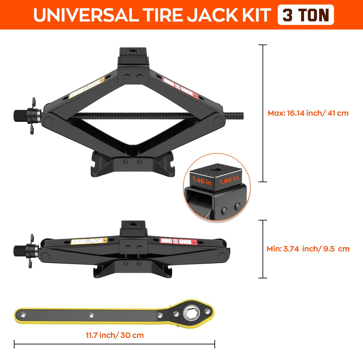 3 Ton Portable Scissor Jack H49487