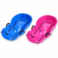 2 Pack 65cm Plastic Snow Sleds with Brake Handles and Pull Rope E373