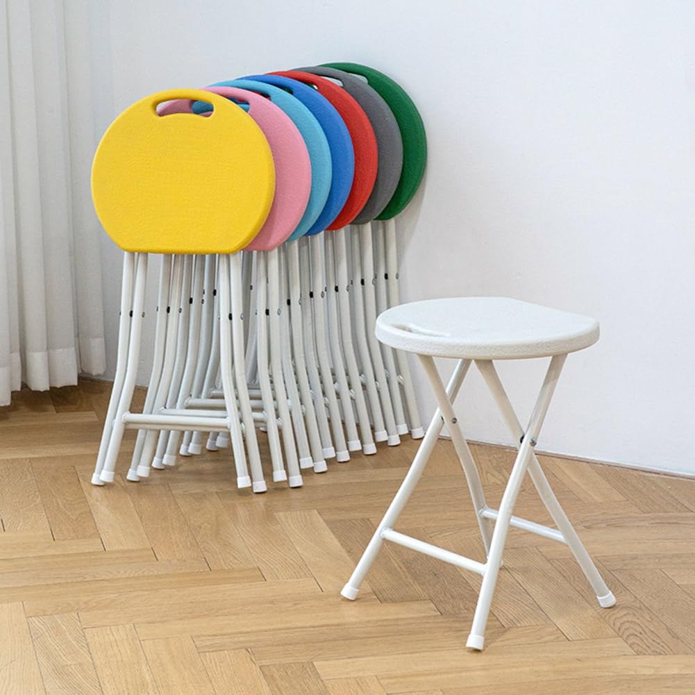 18 Inch Black Plastic Folding Stool with Handle H975