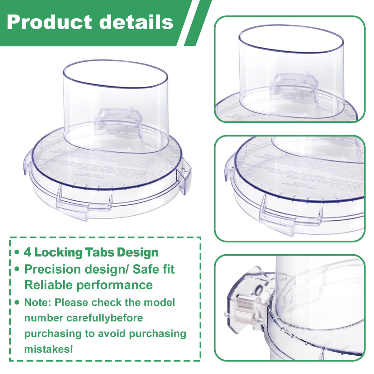 Work Bowl Cover Food Processor Replacement Parts D632