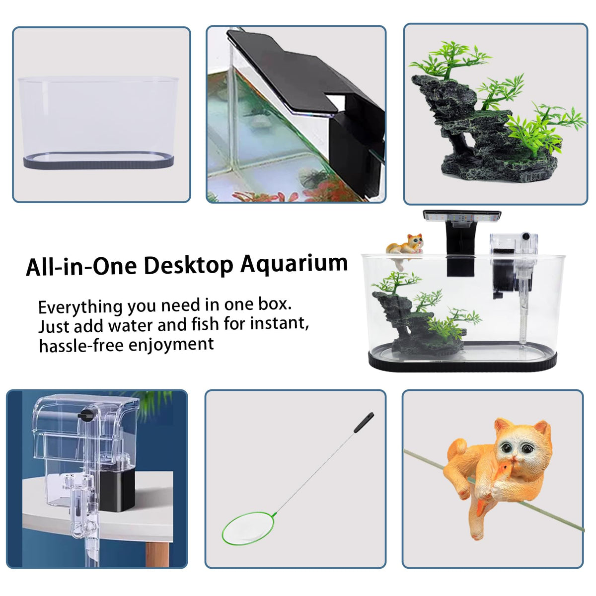 2 Gallon Fish Tank Kit with Filter and Light O67892