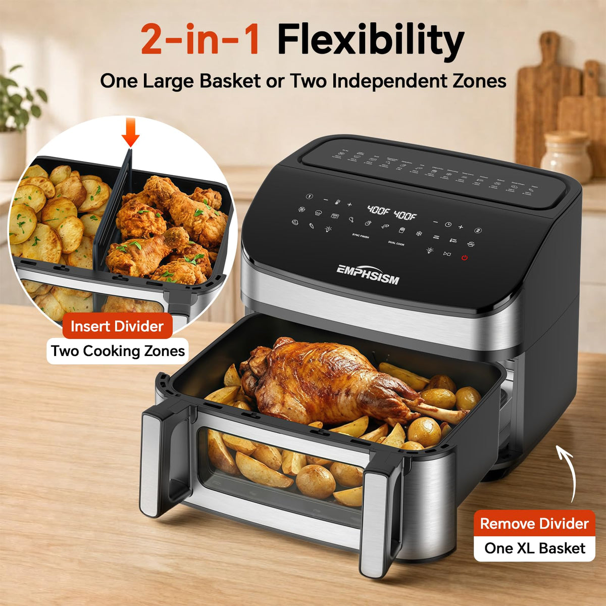 12QT Dual Zone Air Fryer with Viewing Window Y9139