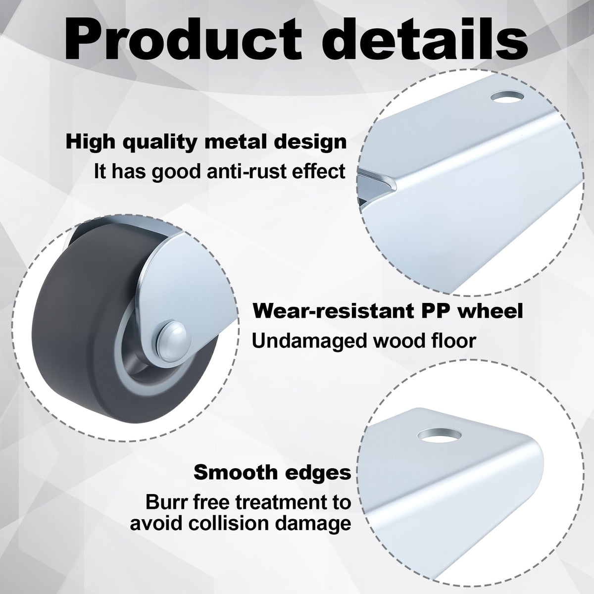 2 Pcs Rubber Swivel Casters W2933