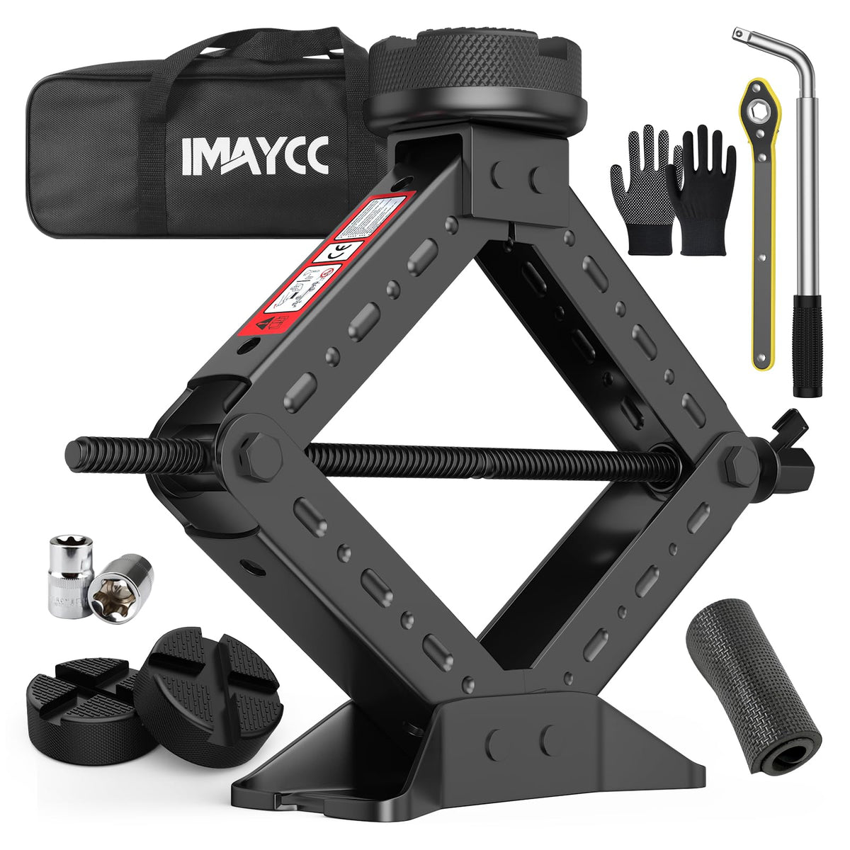 3 Ton Heavy Duty Scissor Jack Kit with Ratchet Wrench C38864