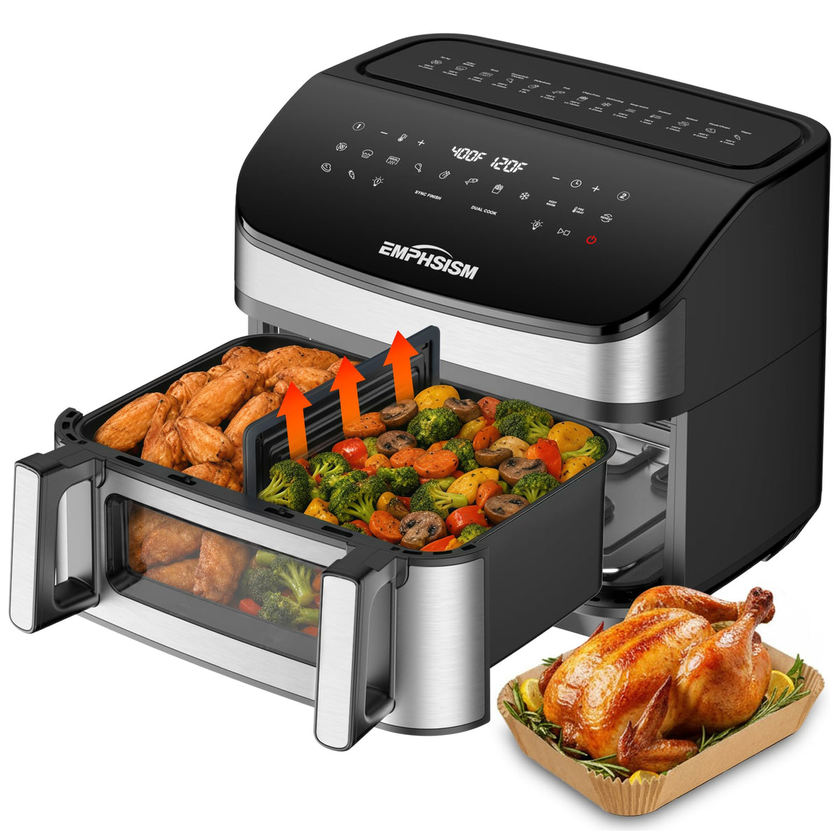 12QT Dual Zone Air Fryer with Viewing Window Y9139