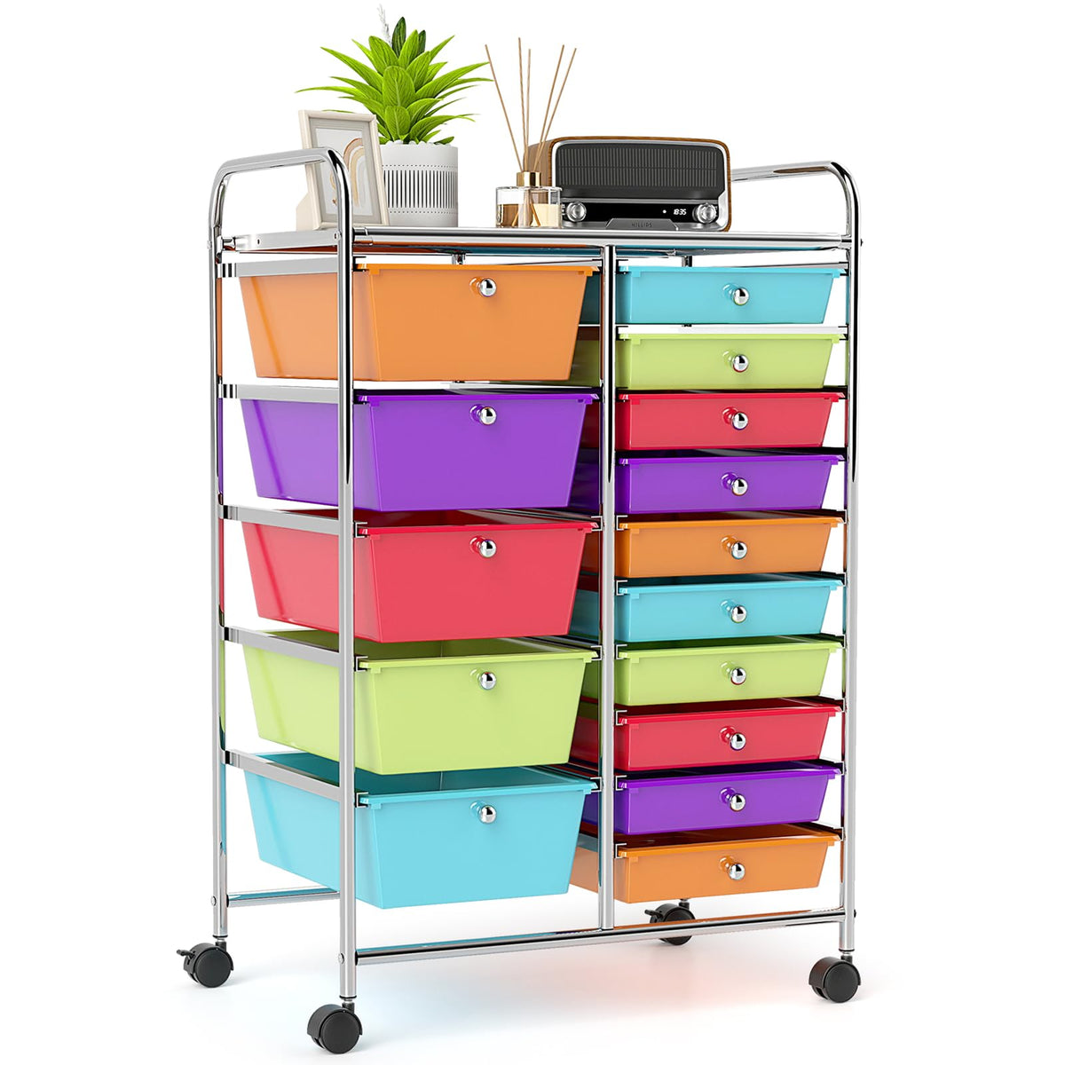 15 Drawer Rolling Storage Cart B1391