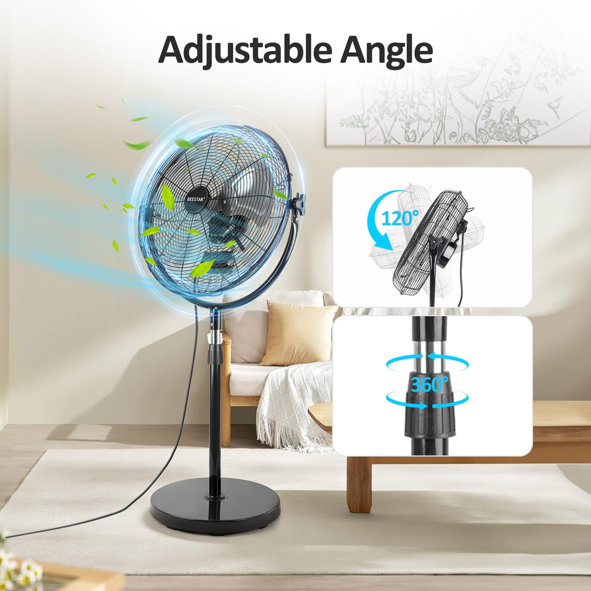 18 Inch High Velocity Metal Pedestal Fan F757