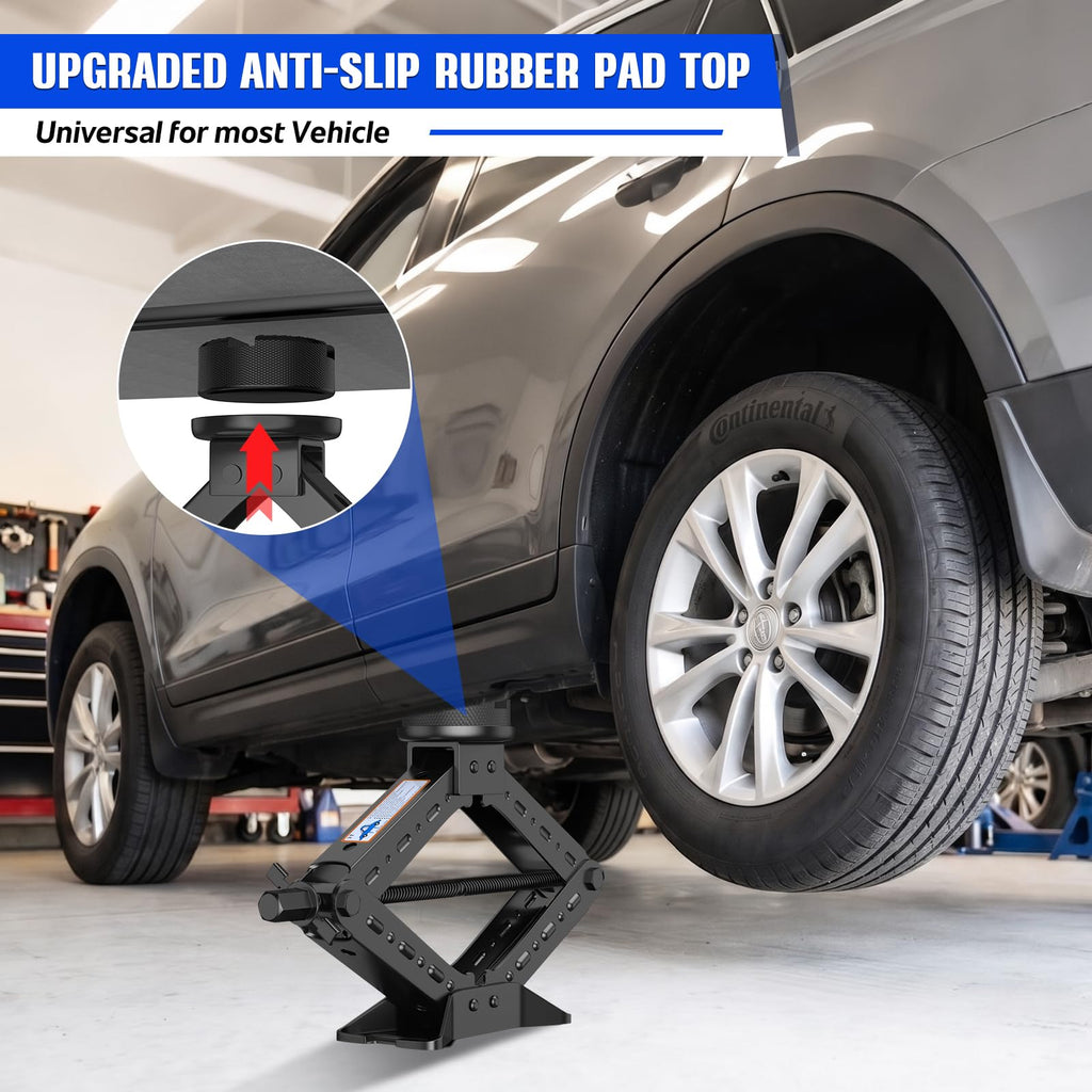 3 Ton Heavy Duty Scissor Jack Kit with Ratchet Wrench C38864