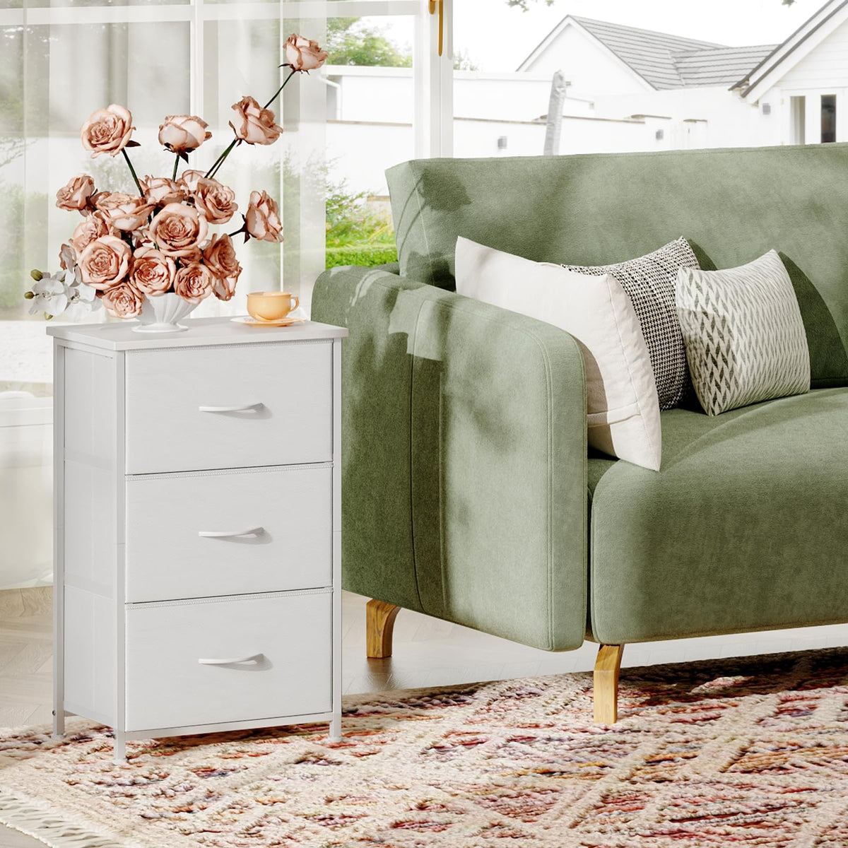 White 3 Drawer Dresser B449938