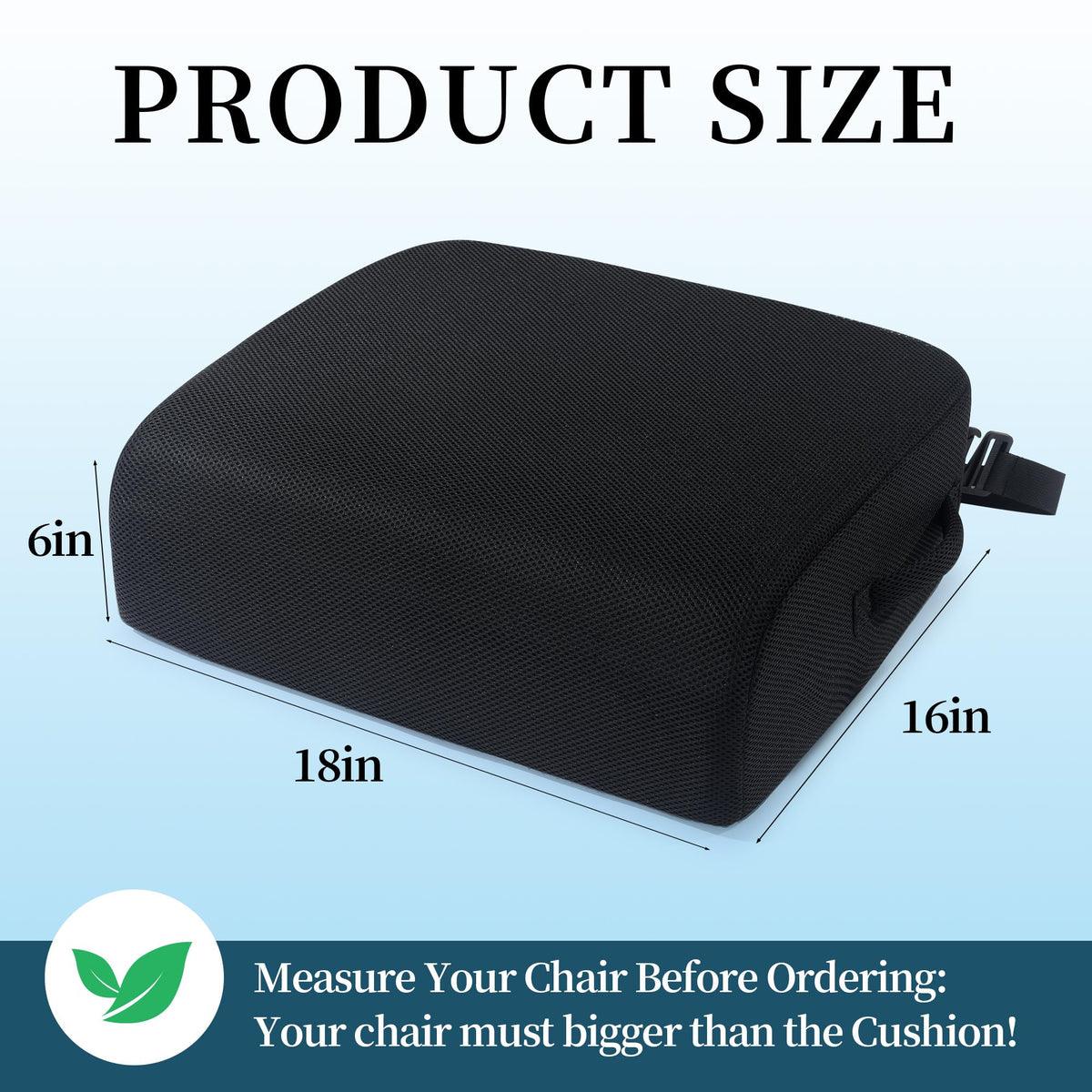 Extra Thick Memory Foam Chair Cushion with Carry Handle P4153