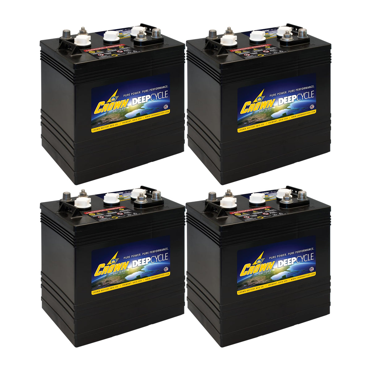 6V 260Ah Flooded Lead Acid Deep Cycle Battery Pack of 4 T3248