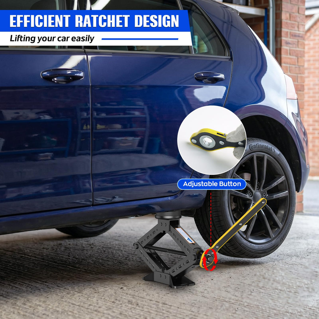 3 Ton Heavy Duty Scissor Jack Kit with Ratchet Wrench C38864