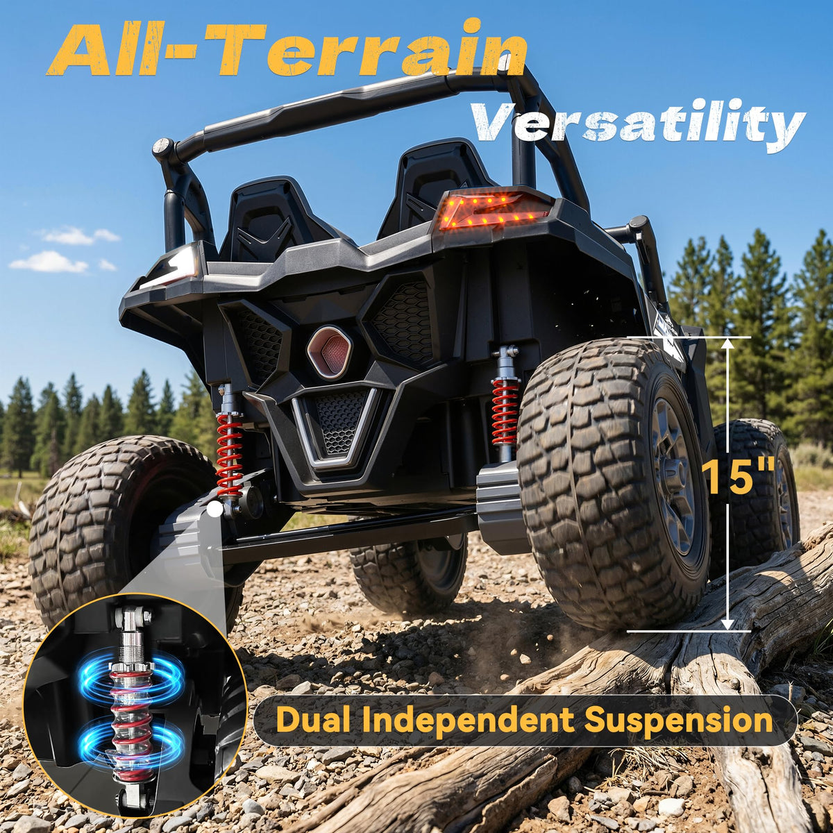 24V Ride on Toys for Big Kids 3-14, Black A45746